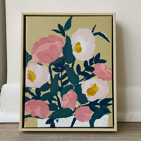 Opalhouse Art Nwt Opalhouse Yellow Floral Framed Canvas 8 X Poshmark